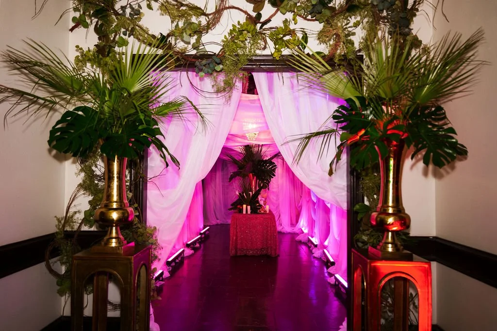 Draped event arrival portal